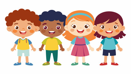 children on white background