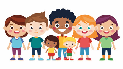 children on white background