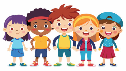 children on white background