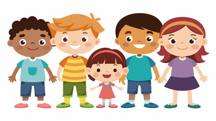 children on white background