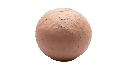 Clay is a natural, earthy material that becomes plastic (moldable) when wet and consists primarily of hydrated silicates of aluminum on white background 