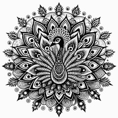 black and white abstract background peacock 