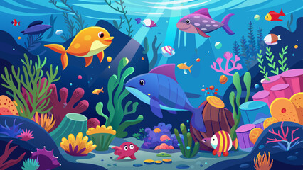 Fototapeta premium colorful underwater scene showcasing