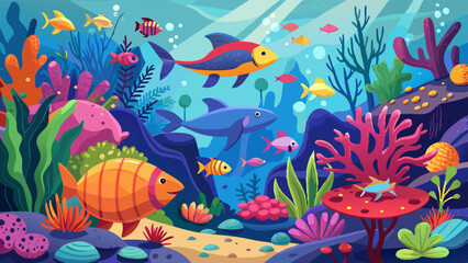 Obraz premium colorful underwater scene showcasing