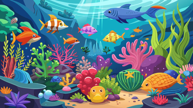 colorful underwater scene showcasing