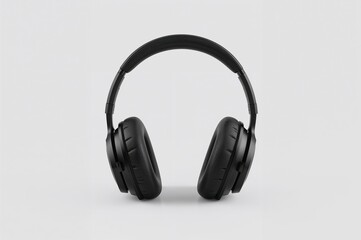 Fototapeta premium Experience immersive sound with sleek black wireless headphones for modern listening enjoyment