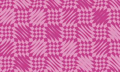 Fototapeta premium A view of a warped checkerboard pattern, as a background.