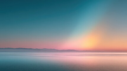 Obraz premium Serene Ocean at Sunset: A Mesmerizing Blend of Pastel Colors Reflecting on Calm Waters