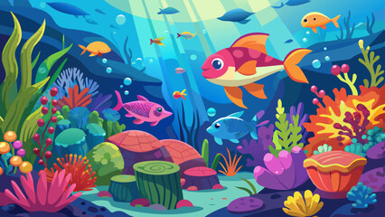 Fototapeta premium colorful underwater scene showcasing