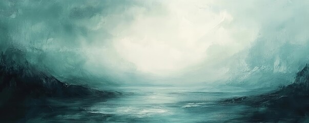 serene green painting, capturing natural beauty with soft, muted tones that evoke a sense of calm and tranquility. The simplicity and elegance of the color palette make it ideal, Generative AI