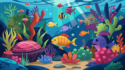 Obraz premium colorful underwater scene showcasing
