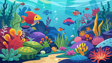 colorful underwater scene showcasing