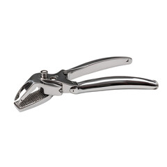Professional polished metal garlic press tool, essential kitchen gadget for culinary enthusiasts and home chefs