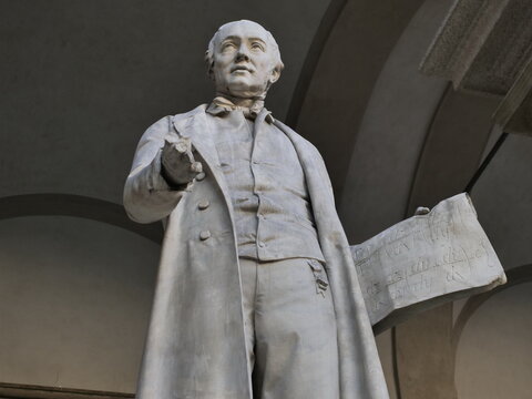 Statue of Gabrio Piola Daverio, italian mathematical and physicist
