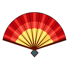 A decorative folding fan with a gradient color scheme, no background vector file.