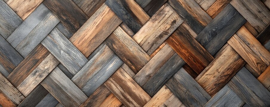 Walnut wood and parquet background with a gray effect, combining elegance and modern aesthetics for interior design concepts, Generative AI