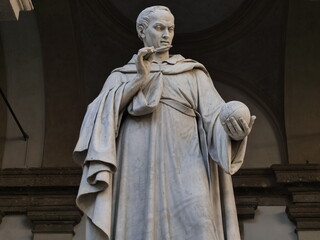 Naklejka premium Statue of Bonaventura Cavalieri, Milan, Lombardy, Italy.