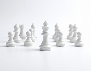 white chess pieces on a chessboard