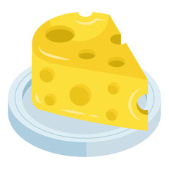 An icon design of cheese block