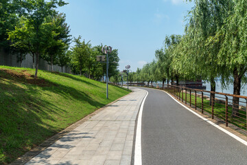 walkway in the modern city