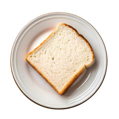 White Bread Slice on Plate: Close-up Photo of Toasted Bread