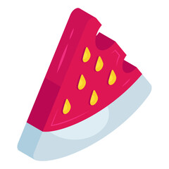 Summer juice fruit icon, vector design of watermelon slice