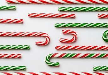 Fototapeta premium Festive Candy Canes Arranged in a Decorative Pattern Perfect for the Holiday Season Celebrations