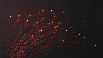 Red Fiber Optic Lights Abstract Background