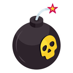 Cyber bomb icon, editable isometric icon