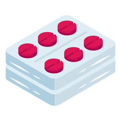 An editable design icon of pills strip