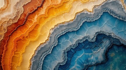 Colorful evaporation ponds at a potash refinery form an abstract landscape with vibrant hues and geometric textures. Unique industrial-nature blend for industrial photography, design backgrounds,