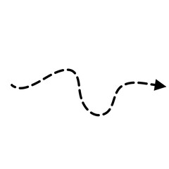 Hand drawn thin dash line arrows