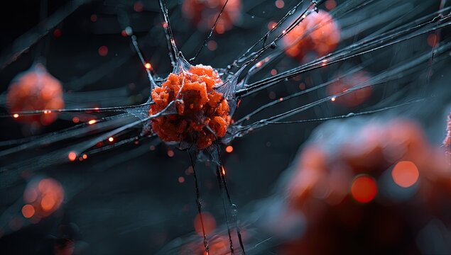 Red cell cluster, network of filaments