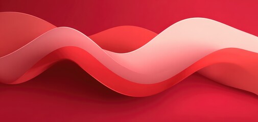 Abstract red and pink wavy shapes
