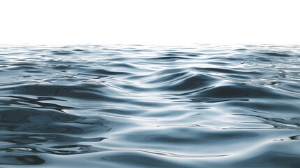 Studio style depiction of calm river water realistic ripple texture and subtle reflections isolated on pure white for background replacement spa visuals and fluid motion concepts