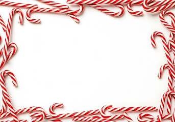 Obraz premium Festive Candy Canes Framing a Blank Space for Your Holiday Wishes and Messages