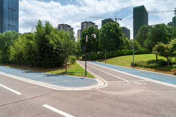 walkway in the modern city