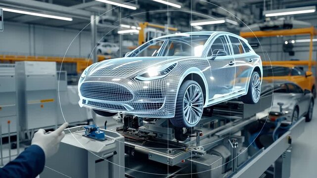 Digital automotive creation: car model, engine design, technical drawing, creative plan, engineer vision, designer concept, planner strategy, mechanical structure, virtual prototype, modern system,