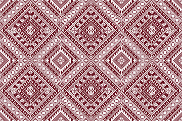 red Abstract geometric seamless pattern.