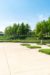 spring park and modern city