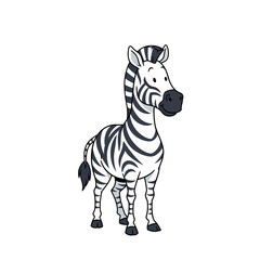 Cute Cartoon Zebra Standing
