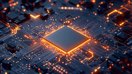 close up of computer circuit board