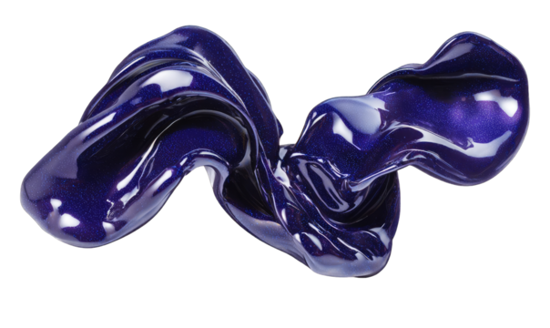 Deep purple liquid swirls in a dynamic, abstract form against a black background