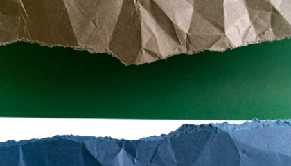 Torn paper texture serves as a creative and visually interesting background. The rough, uneven edges highlight artistic expression, while the dark green color adds depth and a natural, calming atmosph