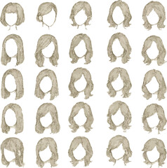 female hair sketches