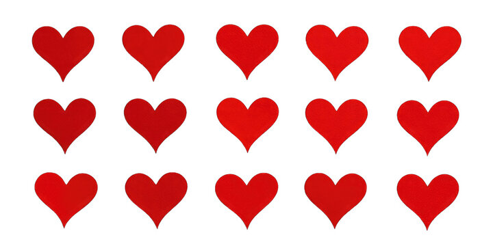 A grid of red hearts on a black background