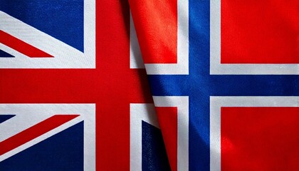 Fototapeta premium イギリスとノルウェーの国旗。(UK flag and Norway flag.) 