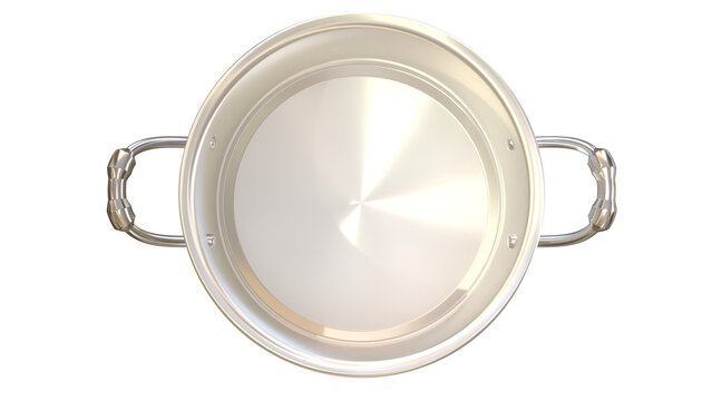 A stainless boiling pan created by 3d modeling anisotropic materials.