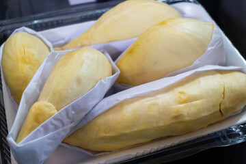 Fresh open durian fruit fresh tropical exotic