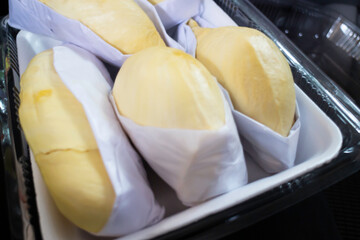 Fresh open durian fruit fresh tropical exotic